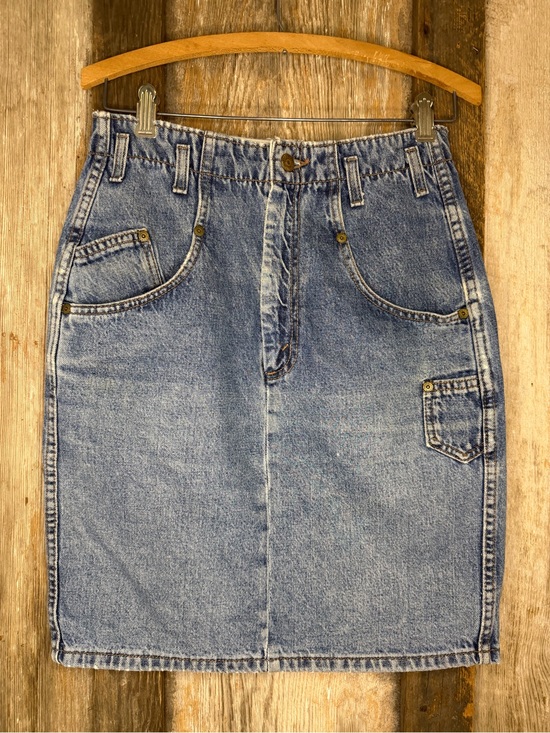 Levi's Dresses & Skirts - VTG 80s Levi’s Utility/Cargo Style Denim Skirt Made in USA: Size Medium